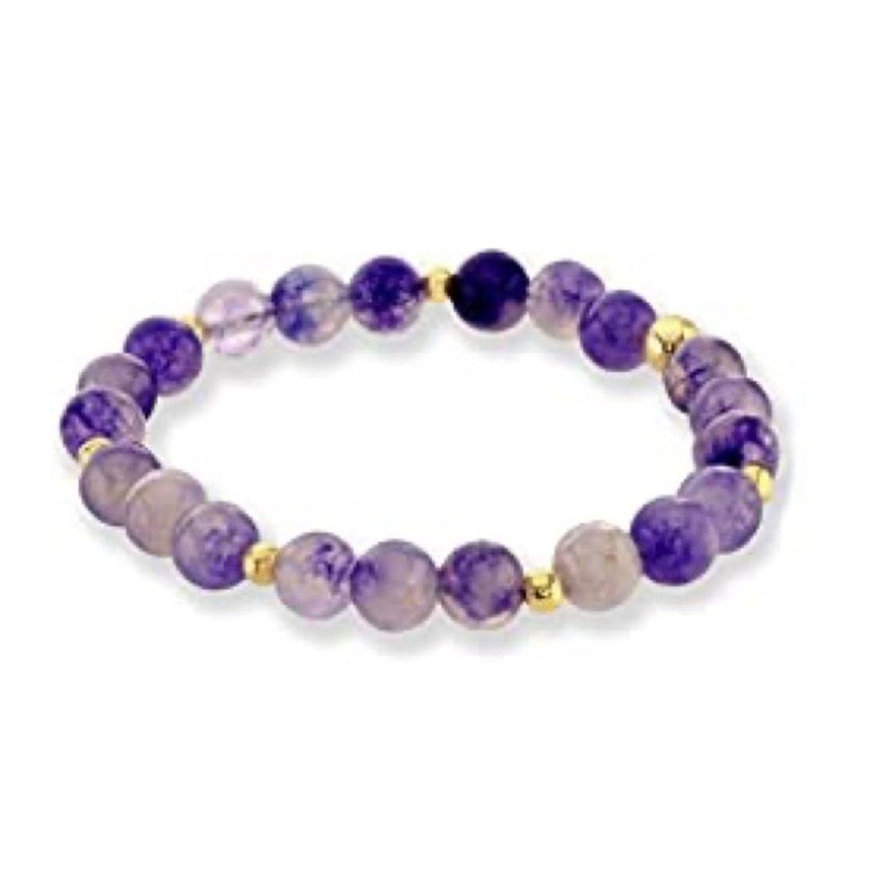 Amethyst  Gemstone Healing Chakra Bracelet Anxiety Crystal Natural Stone